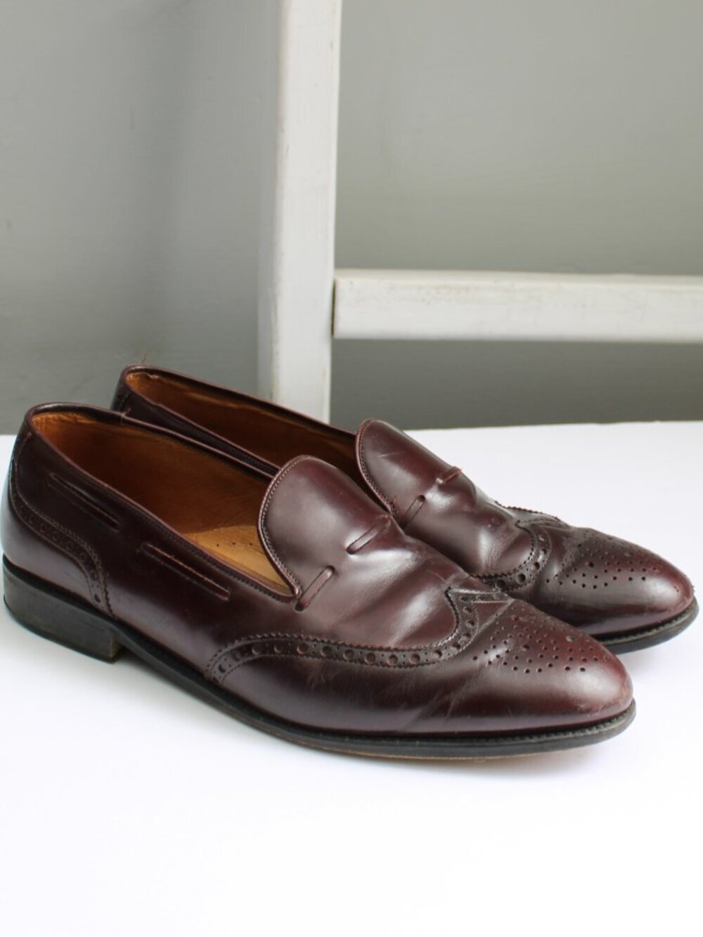 Dieter Kuckelkorn Vintage Men's Brown Leather Dress Wingtip Loafers 1037 Size 11